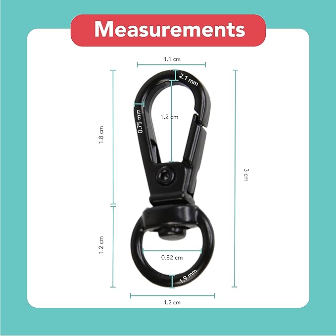 Foto&Tech Small Quick Release Adapter Clip for Camera with Round Lugs for Camera Strap, 33lb Breaking Force (1 Set, Black)