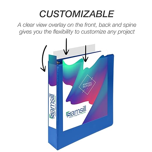 Samsill Durable 1.5 Inch Binder, Made in USA, D Ring Binder, FSC 100% Recycled Chipboard, Blueberry