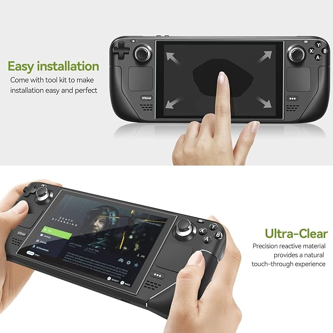 ivoler [2 Pack] Tempered Glass Screen Protector Designed for Steam Deck OLED 7.4'' 2023/Steam Deck 7''2022 with [Alignment Frame] Transparent HD Clear[Updated Version] Screen Protector for Steam Deck