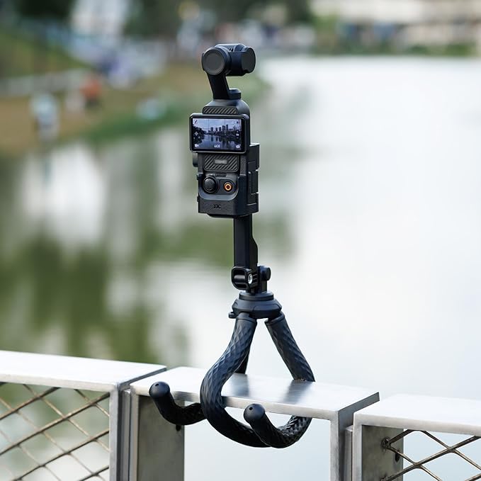 JJC Pocket 3 Magnetic Mount Stand, Magnet Base Holder for DJI Osmo Pocket 3, with 7 Powerful Magnets, Angle Adjustable, Multifuctional Pocket3 Handheld Bracket Accessories Adapter with Cold Shoe Mount