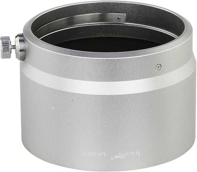Haoge LH-W61F Metal Lens Hood Shade for Olympus M.ZUIKO Digital ED 75mm F1.8 Lens Replaces Olympus LH-61F Silver