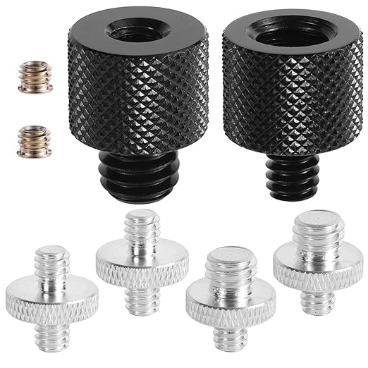 8pcs Tripod Screw Adapters, 1/4" to 3/8" Threaded Mount Converter Screw Tripod Accessories for Camera Light Stand Mic Stand and More