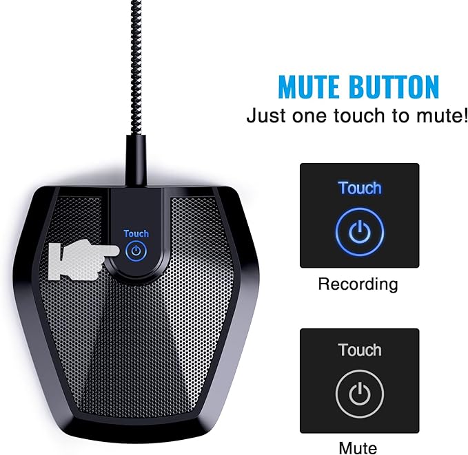 TONOR Conference USB Microphone, Omnidirectional Condenser PC Mic for Video Conference, Recording, Skype, Online Class, Court Reporter, Plug & Play Compatible with Mac OS X Windows PC Compute, G11
