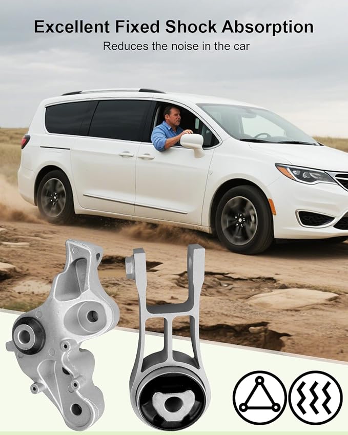 Rear Engine Motor Mount Torque Strut Mount Kit Fit for Chrysler Pacifica 3.6L 2017-2023 Replace 68224744AB 68224744AC A20070