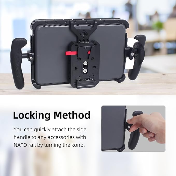 StarGrip-NATO Camera Side Handle Grips - Pair of Mini Left and Right Side Handles with 360 Degree Adjustable Clamp for DSLR Camera, Smartphone, iPad, Monitor Cage