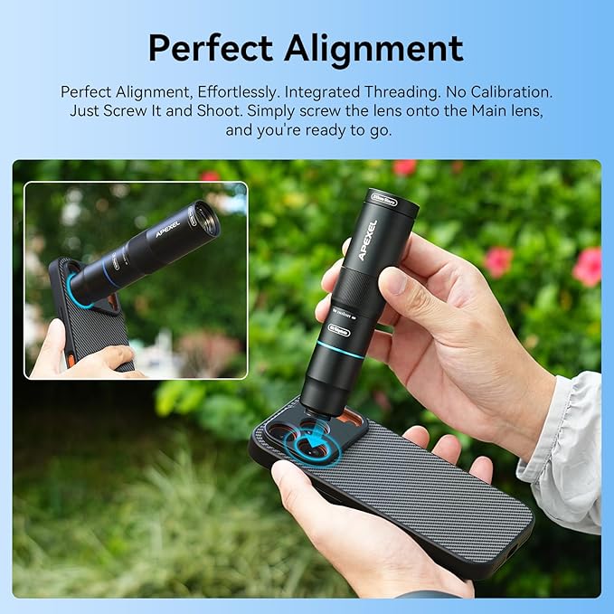 APEXEL 17mm Thread Lens Phone Case Compatible for iPhone 17 Pro, Compatible with All Telephoto & Macro Lenses, Durable Protective Cover Black