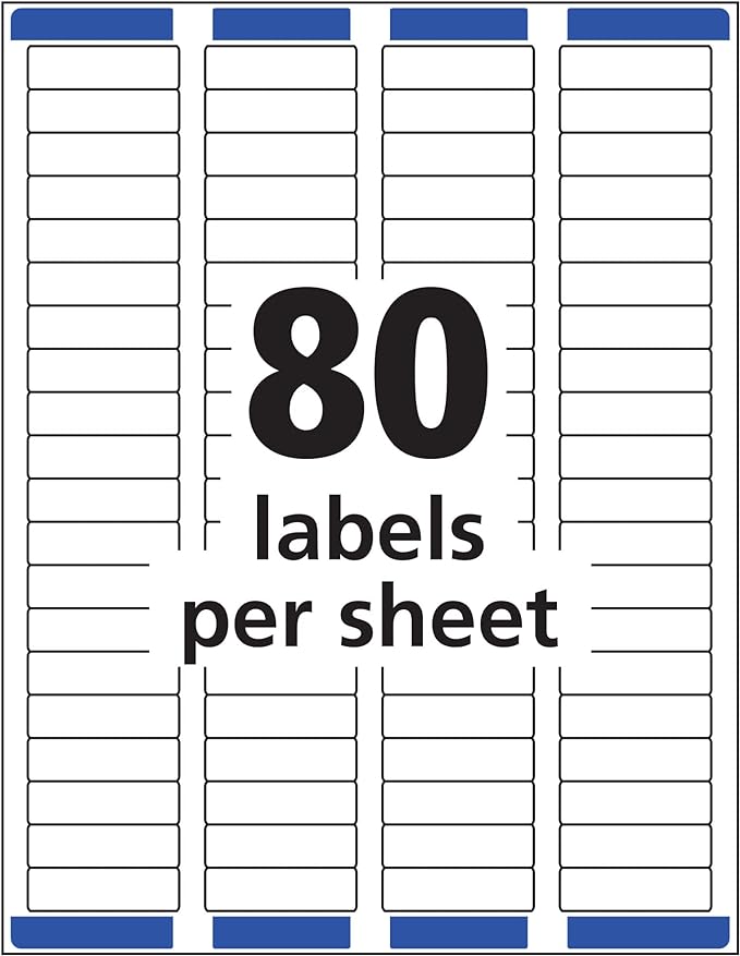 Avery White Return Address Labels | Printable | Sure Feed Technology | Permanent Adhesive | 800 Labels, Pack of 5
