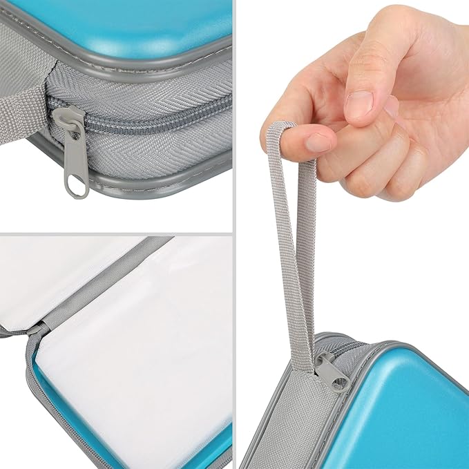 alavisxf xx CD Case, 96 Capacity Hard Plastic CD Holder Protective DVD Disc Storage Case Holder Portable Zipper CD DVD Organizer Storage Wallet for Car Home Travel (96 Capacity, Sky Blue)
