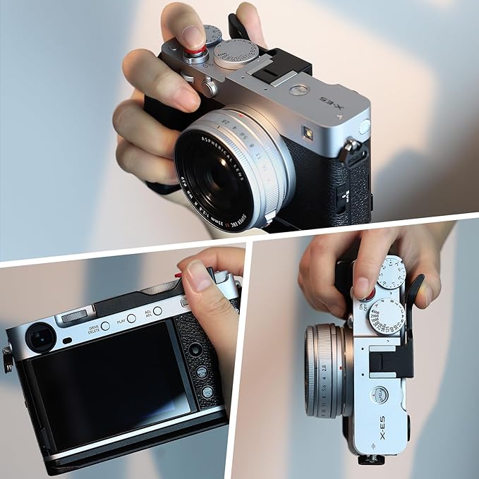 Haoge Metal Thumb Up Grip for Fujifilm XE5 Camera Digital AccessoriesTHB-XE5-B Hot Shoe Thumb Up Rest Support Handgrip Black
