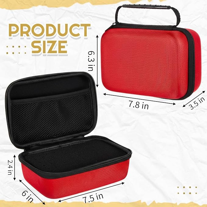 Relaxweex EVA Hard Case with Customizable Foam 7.8 x 6.3 x 3.5 Inch Protective EVA Carrying Case Shockproof Outdoor for Camera, Digital Products, Electronic Instruments with Knife, Red