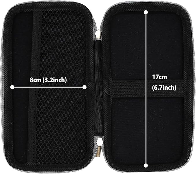iMangoo Travel Essentials Electronics Organizer Charger Case Portable Dual Zipper Shockproof Pouch Tech Purse Cord Cable Pouches Power Bank Storage Accessories Bag for Women Men,6.5x3.2x1 Silver