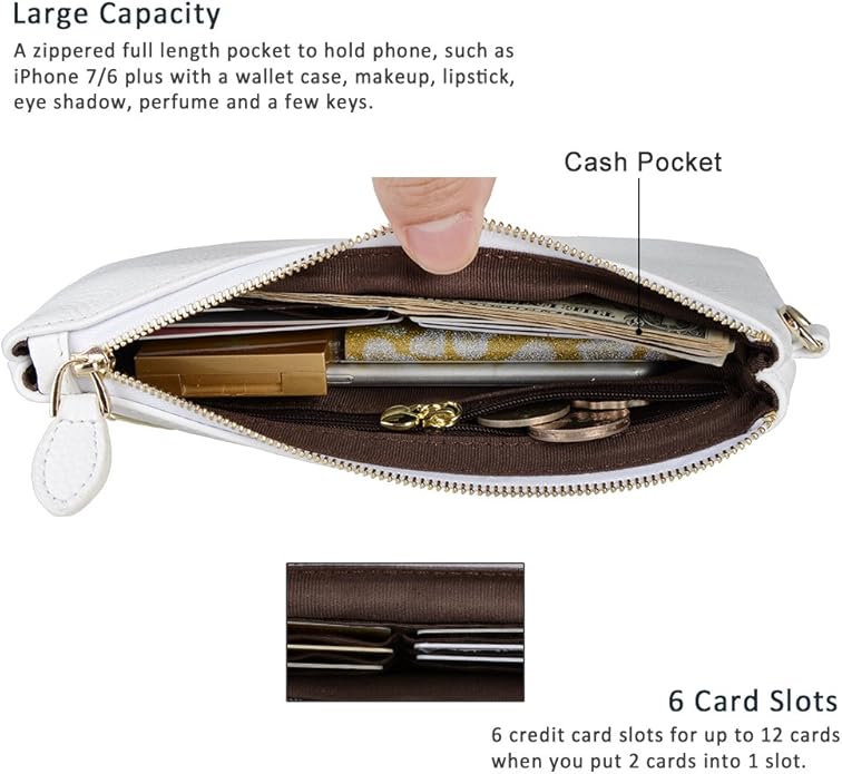 befen Genuine Leather Wristlet Clutch RFID Blocking Bag Cell Phone Wallet Purse Wristlet Wallet Purses and Handbags for Women