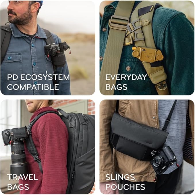 Peak Design Capture Camera Clip V3, Kelp with Plate, Holds DSLR, Compact and Point and Shoot Bodies, Secure, Stable and Accessible, Attaches to Straps and Belts, Quick Release, 200 lb Capacity