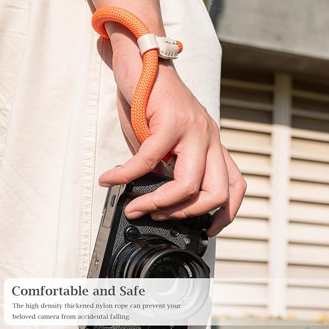 VOVMOEYA Rope Camera Wrist Strap for Sony Fujifilm Nikon Canon DSLR - Hand Strap - Orange