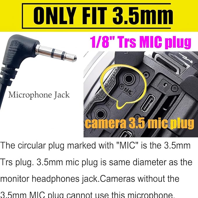 Acuvar Mini Shotgun Microphone for Camera & Smartphone, External Camera Mic for DSLR, Camcorder & Phone, 3.5mm Plug, Vlogging & YouTube