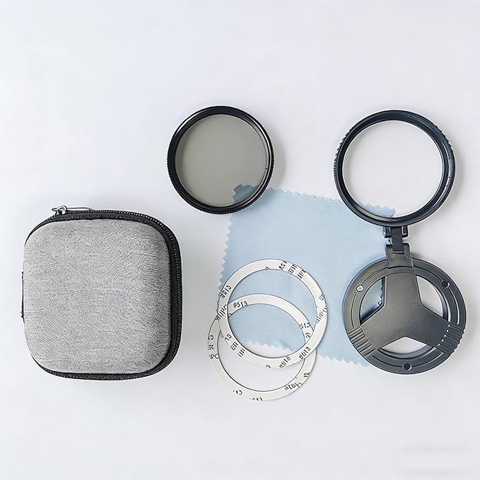 2026 Upgrade Anti-Glare Magnetic Phone Filter - 52mm CPL Polarizing Lens, Rotatable CPL Filter Reduces Reflections Enhances Colors for Smartphone Photography (2PCS)