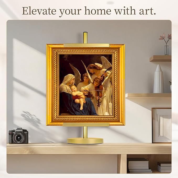 Photo Frame Tabletop Easel Stand-Heavy Duty Tabletop Display Easel, French Style Gold Easel Stand,Picture Frame Stand for Wedding/Art/Photos,Picture Easels (Gold, 28inch)