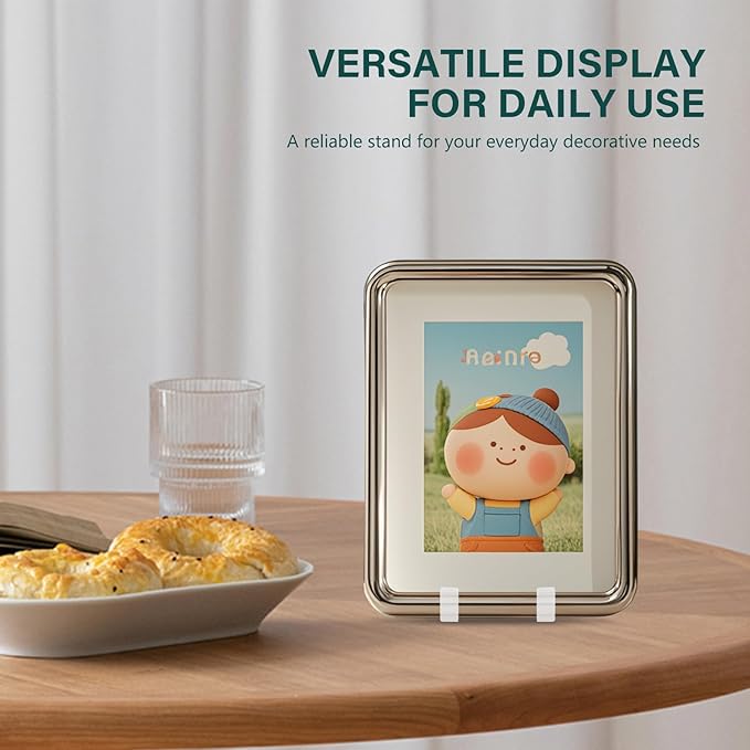 Artliving Plate Stands for Display - Plastic Easel Stand Plate Holder Display Stand Picture Frame Stand for Pictures | Photo|Decorative Plate |Dish | Tabletop Art - 6 inch-Clear