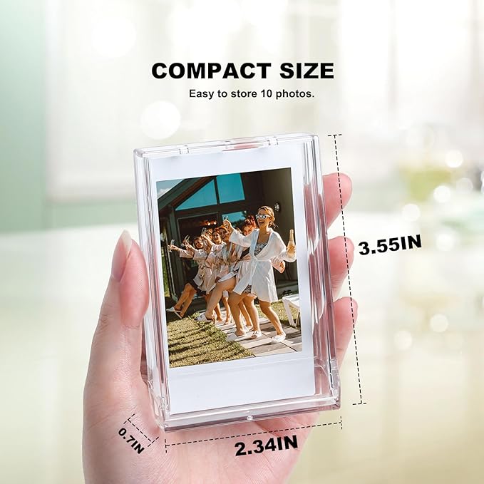 Picture Holder Storage Case for Fujifilm Instax Mini Film,3 inch Photo Pouch Instant Camera Film Accessories for Fujifilm Instax Mini EVO/40/90/12/11/9/8/7/7+/7s ect (1, Transparent)
