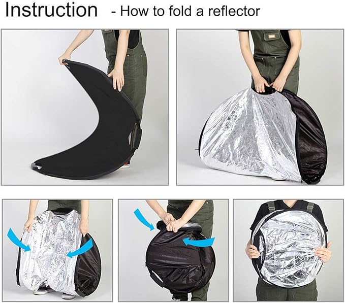 Selens 5-in-1 Oval Reflector with Handle for Photography Photo Studio Lighting & Outdoor Lighting (48 x 72 Inch)