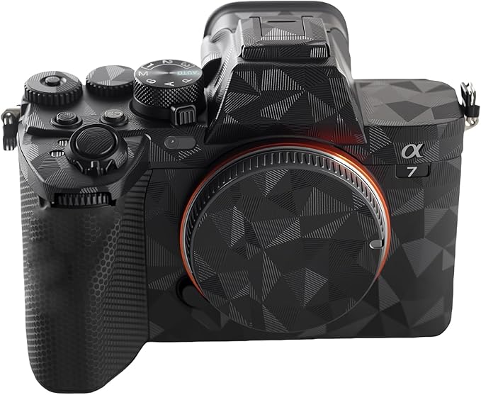kakotopa Camera Body Protective Film Decorative Sticker Compatible for A7IV(Triangle Black)-3M Vinyl Wrap,Precision Fit,Full Coverage,Anti-Scratch/Anti-Wear,Removable&No-Residue