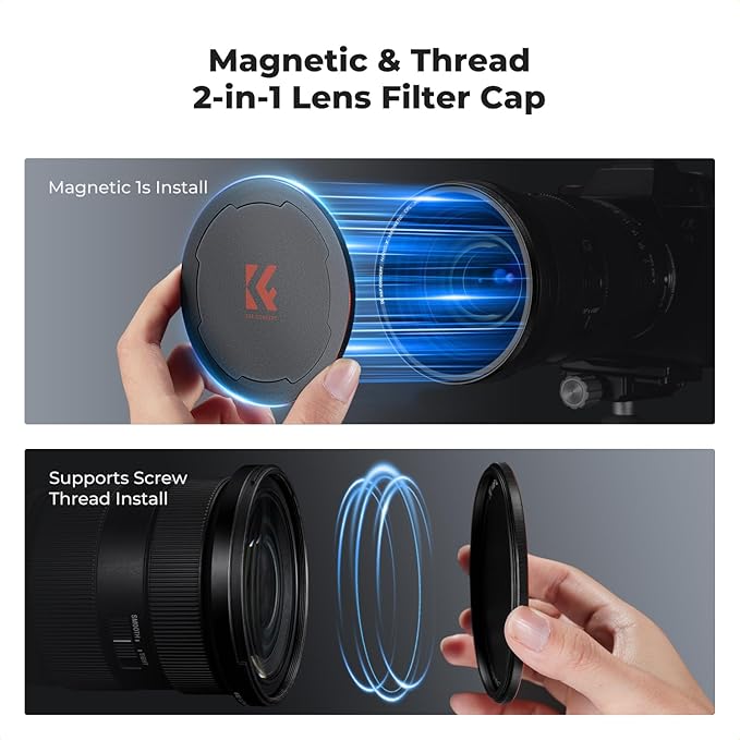 K&F CONCEPT Magnetic 72mm Circular Polarizers Filter (Magnetic Polarizing Filter + Magnetic Basic Ring + Lens Cap) with 28 Multi-Layer Coatings CPL Filter for Camera Lens (Nano-X Series)