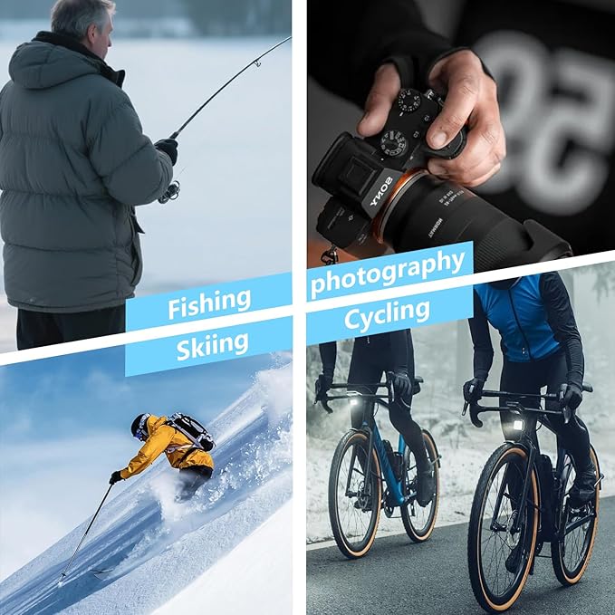 CHSMONB Fishing Gloves Convertible Cold Weather Mittens and Fingerless Gloves Men Women for Fishing, Kayaking, Rowing, Paddling, Hunting, Photographing, Outdoor Activities