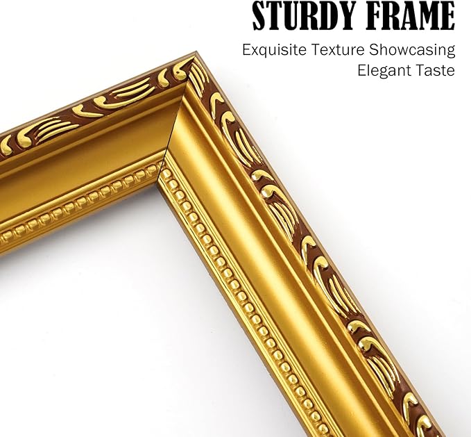 6×6 Picture Frame Gold - Picture Frames for Wall Hanging And Tabletop Display, Ornate Photo Frame for Poster,Vintage Frames,with Durable Plexiglass