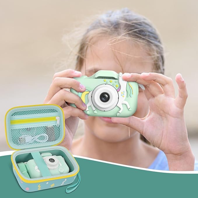 ANKHOH Kids Camera Case for Goopow/for Mgaolo/for CIMELR/for Seckton/for OZMI/for Dylanto Digital Camera Toys and Video Camcorder Storage Holder Organizer -Green(Box only)