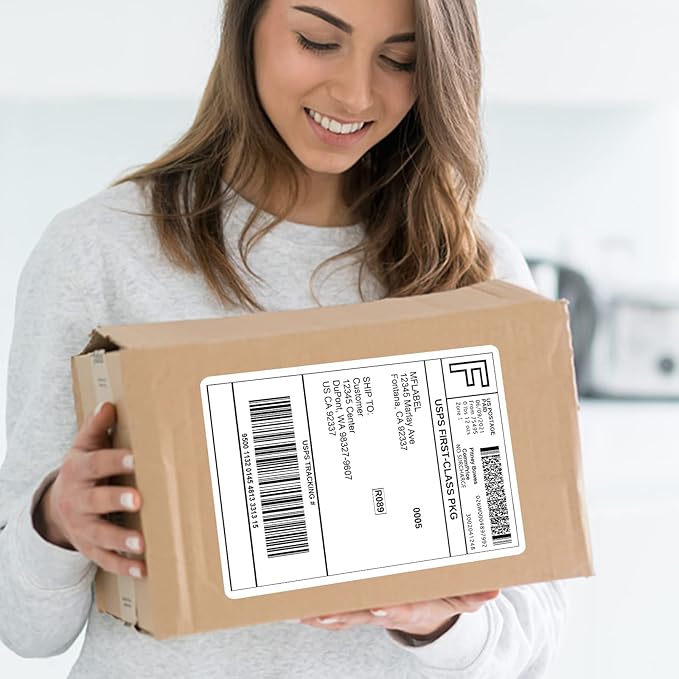 MFLABEL Full Sheet Sticker Label, Address Sticker, White Matte Label Paper, 8-1/2" x 11" Shipping Labels for Laser & Inkjet Printer (900 Labels, 900 Sheets)