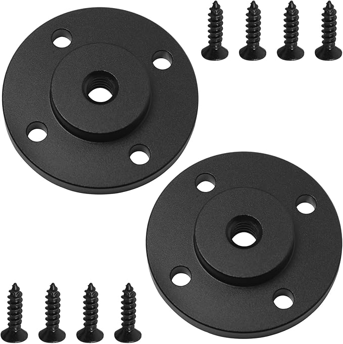 LUORNG 2 Set 1/4 inch Thread Tripod Adapter Holder Mount Plate Wall Mount Universal Wall Mount Mic Bracket Aluminium Alloy for Monitor Light Flash DSLR Camera Diameter 40mm 1/4 Hole