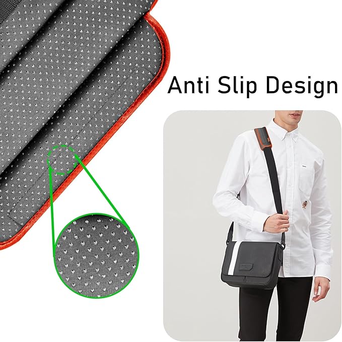 ZINZ Universal Shoulder Pad with Ultra Thick Cushion for Bag Luggage Bag Crossbody, Plus Long & Anti-Slip & Breathable,Grey-Orange Edge