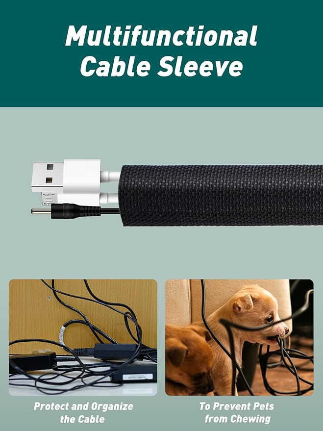 SUNMON Microphone Cable Sleeve for Mic Stand Arm, Self-Wrap Cable Cord Protector for Messy Microphone Cable Organization to Keep Mic Arm Neat and Tidy (2 Pack)