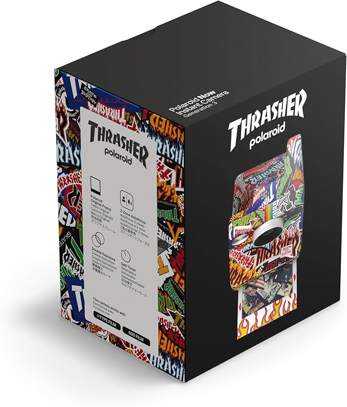 Polaroid Now 3rd Generation I-Type Instant Film Camera - Thrasher Edition - Camera Only No Film (9187)