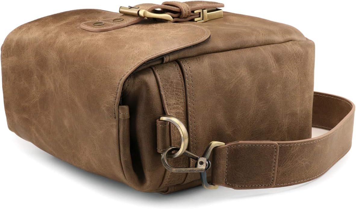 MegaGear Genuine Leather Camera Messenger Bag Mirrorless Portable electronic device cover