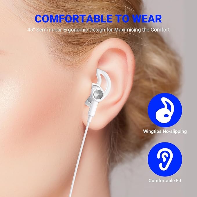 USB C Headphones for iPhone 17 Air 16 Pro Max 15, Type C Earphones with Microphone Magnet HiFi Stereo Wired Earbuds for Samsung Galaxy S26 S25 Ultra S24+ 23 A53 S21 S20 FE Flip 7 Fold/Pixel 10, White
