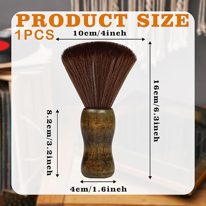 Vinyl Record Cleaner Brush, Anti Static Dust Remover with Fine Fiber Bristles, Wood Record Brush Accessories for Vinyl Albums LP CD Cartridge (Brownish Green)