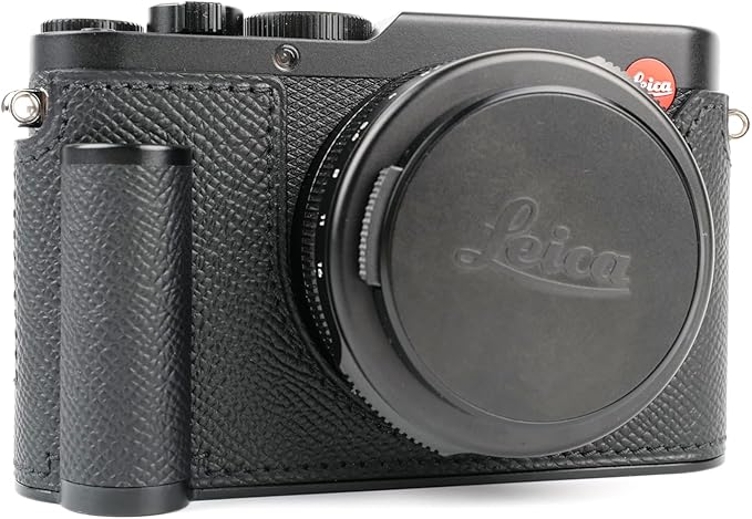 Handmade Genuine Leather Camera Half Case for Leica D-LUX 8 /Leica D-LUX8 Case - Top Layer Cowhide Body + Metal Base Plate+ Hand Shank Design