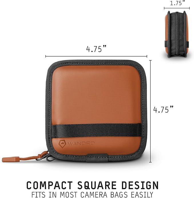 WANDRD Lens Filter Case - Store 4 Filters in Your Camera Backpack or Camera Case, Protect Photography Accessories from Scratches, Dust & Impact Traveling Bag (Sedona Orange)