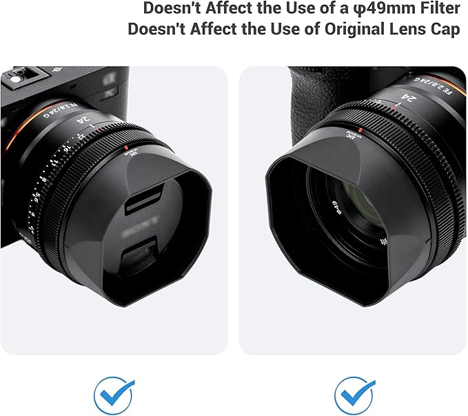JJC Bayonet Square Lens Hood Shade for Sony FE 24mm f/2.8 G SEL24F28G, FE 50mm F/2.5 G SEL50F25G, FE 40mm F/2.5 G Lens SEL40F25G, Replaces Sony ALC-SH165 ALC-SH166 Lens Hood, No Vignetting