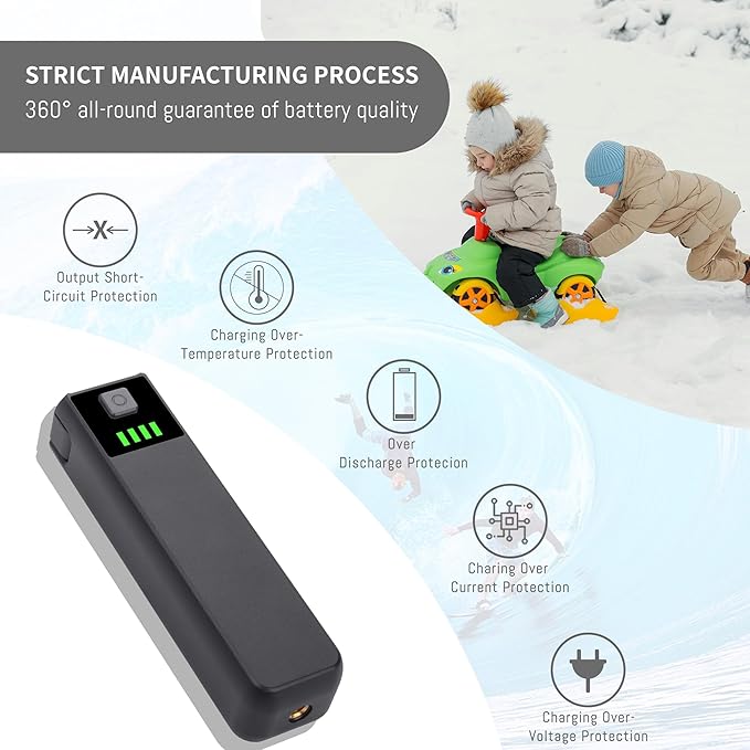 Pocket 3 Battery Handle Compatible for DJI Osmo Pocket 3 Camera, 5000mAh Portable Power Replacement, Built in 22.5Wh Extra Battery Fast Charge and Reserved 1/4”Thread Hole (1pcs)