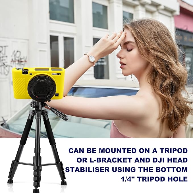 Easy Hood Silicone Protective Case for Sony RX100 III, IV, V, VII Digital Camera (Yellow)