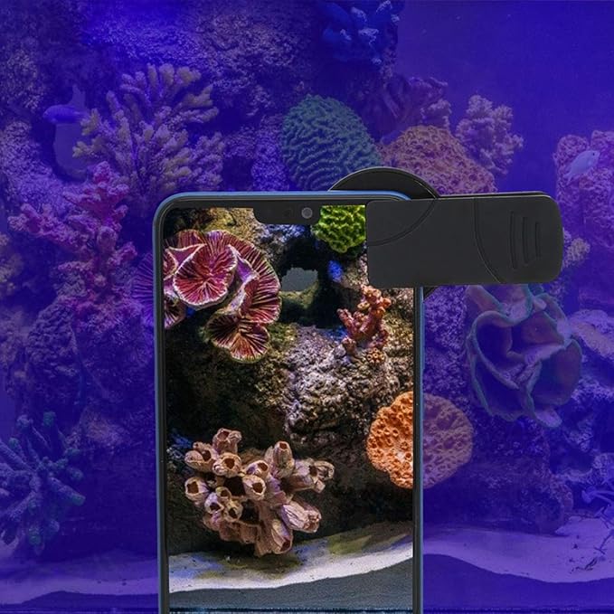 Fish Tank Photography Lens, Seawater Coral Cylinder Lens with Macro Filter Aquarium Set Yelow Orange Phone Camera Cell Underwater Diving Kit for Freshwater Universal Smartphone