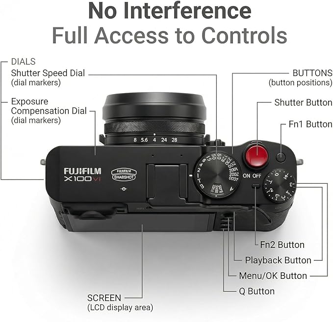 Metal Thumbs Up Grip for Fujifilm X100VI / X100V – Hot Shoe Thumb Rest Hand Grip, CNC Aluminum, Anti-Vibration, Improved One-Hand Control & Shooting Stability