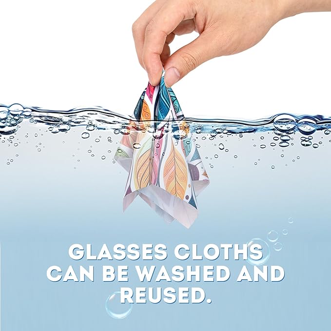 Large Size (19.5x19.5cm) Cleaning Cloths for Eyeglasses, Camera Kens, Cell Phones, CD, DVD, Tablets, Laptops, Telescope, LCD Screens and Other Delicate Surfaces Cleaner (Patterns Randomly Sent)