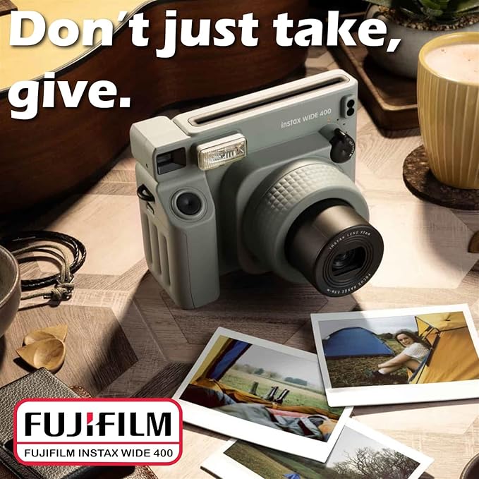 Fujifilm Instax Wide 400 Instant Film Camera (Sage Green) Bundle with Instax Wide Instant Film (40 Sheets), with Accessories Including Protective Carrying Case