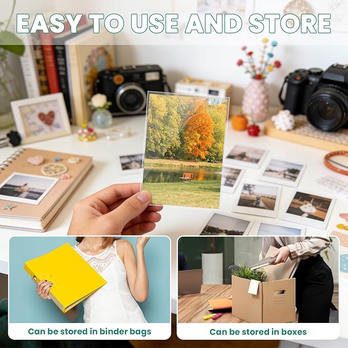 VOKOY 200 Pack 4x6 Photo Sleeves, No Holes Archival Quality Sheet Protectors Clear Top Loading Page Protectors Waterproof Soft Plastic Sleeve for Photos Postcards Pictures Art Prints Recipe Cards