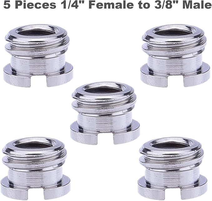 1/4 inch and 3/8 inch Converter Screw Adapter Mount Set for Camera/Tripod/Monopod/Ballhead/Light Stand