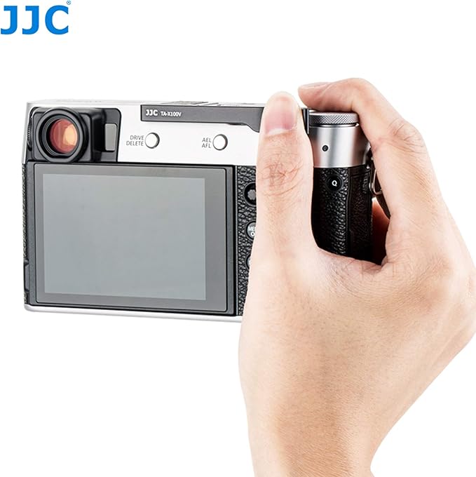 JJC TA-X100V Black Thumbs Up Grip for Fuji X100V Camera, Hot Shoe Thumb Grip Comaptible with Fujifilm X100V X100F X-E3, Made of Premium Anodized Aluminium Alloy, Weight 6G, Size 66.128.39mm