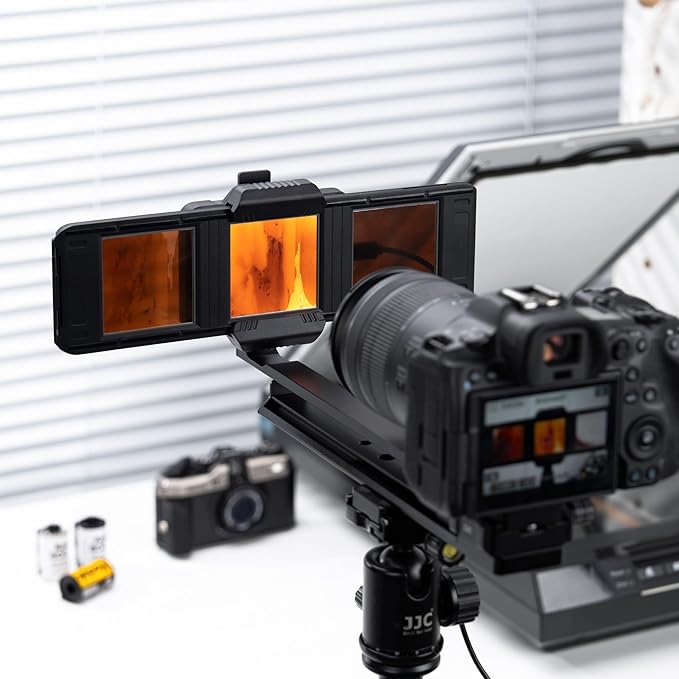 JJC Slide Mount Holder for 6x6 Medium Format Film Compatible with Film Scanners Copying Equipment, Holds 3 Negative Frames On Digitizing Adapter Set